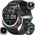 Military Smart Watches for Men(Answer/Make Call), AMOLED 1.43" Smartwatch, Flashlight/130+ Sports/Heart Rate/Sleep Monitor/Fitness Activity Tracker, IP68 Waterproof Fitness Watch for Android Ios